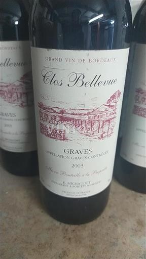 Bordeaux Graves Clos Bellevue 2003