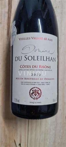 Rhônen laakso Côtes-du-rhône Domaine Soleilhan Vieilles Vignes 40 Ans 2010