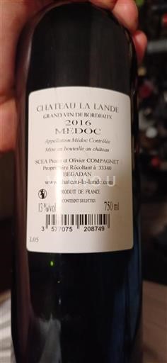 Bordeaux Médoc Château La Lande 2016