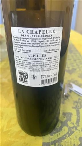 Alpen en Rhônevallei Alpilles Domaine Bois Redon La Chapelle des Quatre Cèdres 2023
