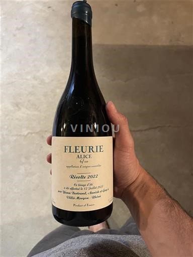 Beaujolais Fleurie Yann Bertrand Alice 2022
