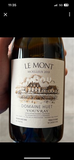 Vallée de la Loire Vouvray Domaine Huet Le Mont 2018