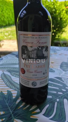 Bordeaux Canon-Fronsac Château Pey Labrie Coeur Canon 2018