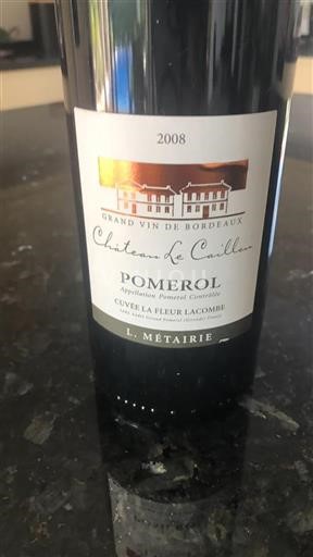 Bordeaux Pomerol Château Le Caillou La Fleur Lacombe 2008