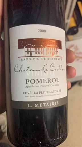 Bordeaux Pomerol Château Le Caillou La Fleur Lacombe 2008