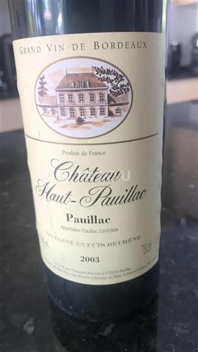 Bordéus Pauillac Château Haut-Pauillac 2003