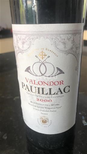 Bordeaux Pauillac Valondor 2000