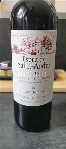 Bordeaux Lalande-de-pomerol Pascal Chatonnet Esprit de Saint-André 2019
