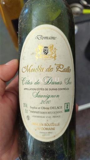 South West Côtes de Duras Domaine Moulin de Paillou Sauvignon 2010