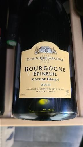 Borgogna Bourgogne Epineuil Domaine L'Abbaye du Petit Quincy Côte de Grisey 2016