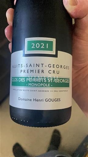 Burgundi Nuits-saint-georges Premier Cru Domaine Henri Gouges Clos des Porrets St-Georges 2021