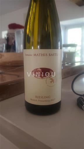 Vin Blanc sec Remich Primerberg Domaine Mathis Bastian 2017 Luxembourg Moselle luxembourgeoise Moselle Luxembourgeoise