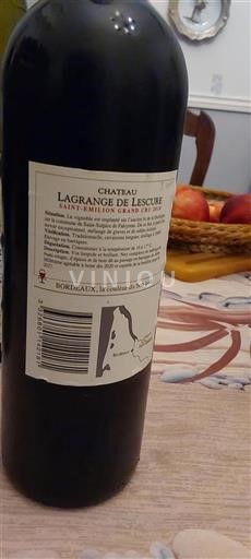 Bordeaux Saint-Émilion Grand Cru Grand Cru Château Lagrange de Lescure 2018