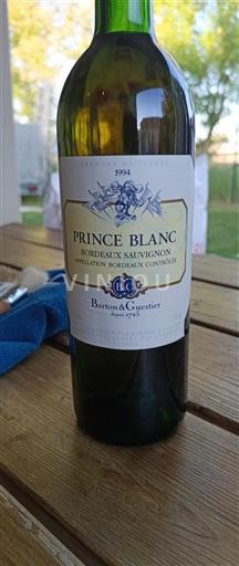 Vin Blanc sec Prince Blanc Barton & Guestier 1994 France Bordeaux AOC
