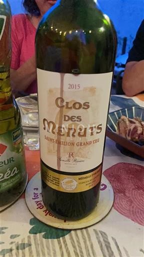 Bordeaux Saint-Émilion Grand Cru Grand Cru Clos des Menuts 2015