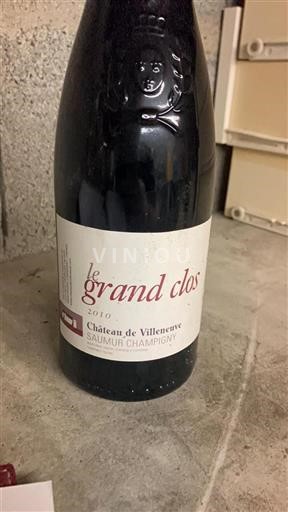 Vallée de la Loire Saumur-champigny Château Villeneuve Le Grand Clos 2010
