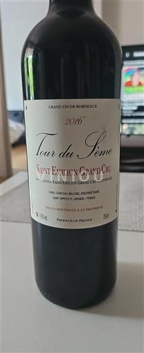 Bordeaux Saint-Émilion Grand Cru Grand Cru Tour du Sème 2016