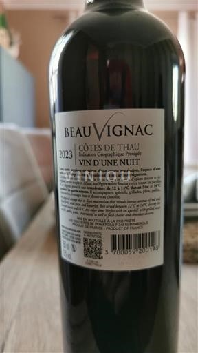 Languedoc et Roussillon Côtes de Thau Beauvignac Vin d'une Nuit 2023