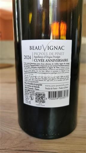 Languedoc Picpoul-de-Pinet Beauvignac Anniversaire 2024
