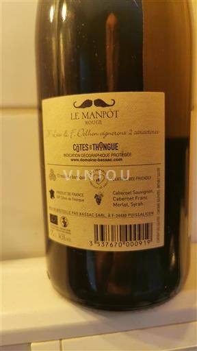 Languedoc et Roussillon Côtes de Thongue Domaine Bassac Le Manpot Non Millésimé