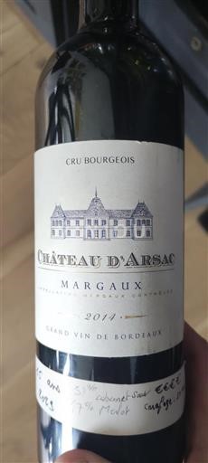 Bordeaux Margaux Château Arsac 2014