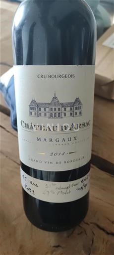 Bordeaux Margaux Cru Bourgeois Château Arsac 2014