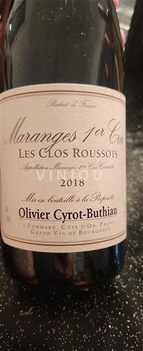 Borgoña No especificado Premier Cru Olivier Cyrot-Buthiau Les Clos Roussots 2018