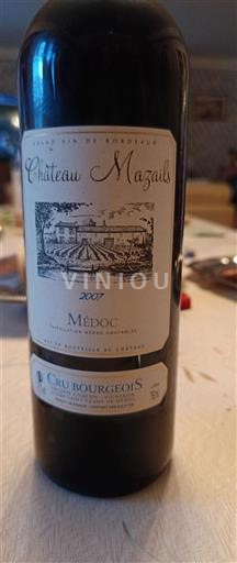 Bordeaux Médoc Cru Bourgeois Château Mazails 2007