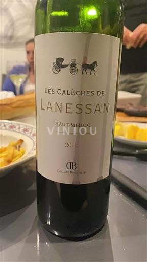 Vin Rouge sec Les Calèches de Lanessan Lanessan 2016 France Bordeaux Haut-Médoc AOC