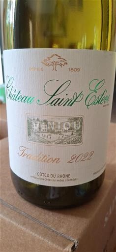 Vin Rouge sec Tradition Château Saint Esteve 2022 France Vallée du Rhône Côtes-du-rhône