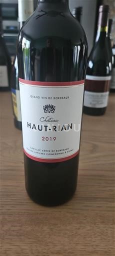 Bordeaux Cadillac-côtes-de-bordeaux Château Haut-Rian 2019