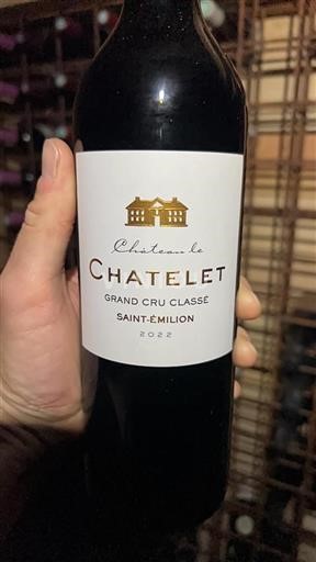 Burdeos Saint-Émilion Grand Cru Le Chatelet 2022