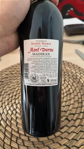 Sydvestfrankrig Madiran Vignobles Marie Maria Mont Dorou 2019