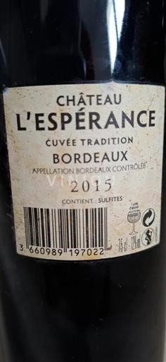 Bordeaux Château L'Espérance Tradition 2015