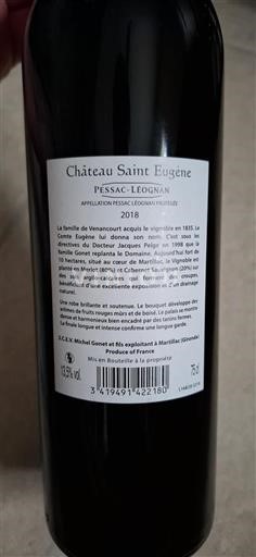 Bordeaux Pessac-Léognan Château Saint Eugène 2018