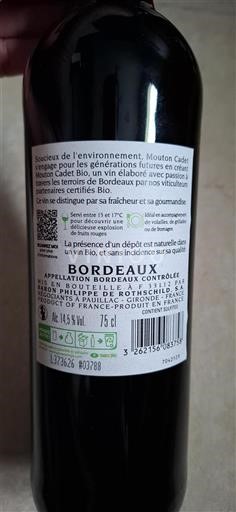 Bordeaux Baron Philippe de Rothschild Mouton Cadet Bio 2022