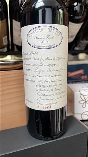 Bordeaux Ospecificerad Grand Cru Martet R%c3%a9serve de Famille 2019