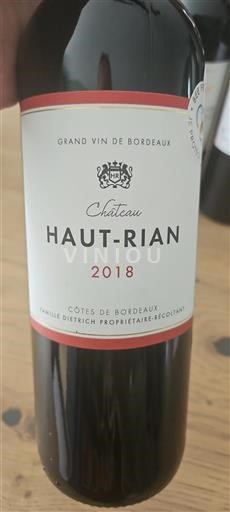 Bordeaux Côtes-de-Bordeaux Château Haut-Rian 2018