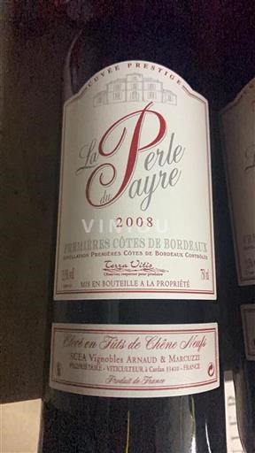 Bordeaux Premières-côtes-de-bordeaux La Perle du Payre Prestige 2008