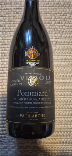 Vin Rouge sec Emotion Patriarche Père & Fils 2017 France Bourgogne Pommard Premier Cru
