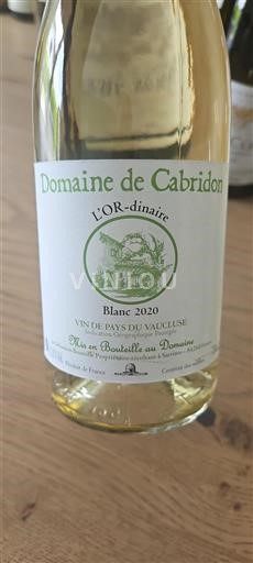 Rhônen laakso Määrittelemätön Domaine Cabridon L'OR-dinaire 2020