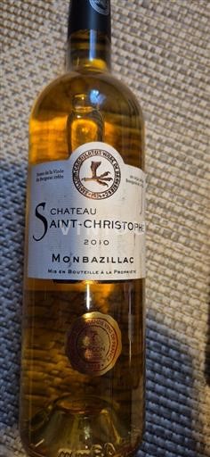 Vin Blanc moelleux Château Saint-Christophe 2010 France Sud-Ouest Monbazillac