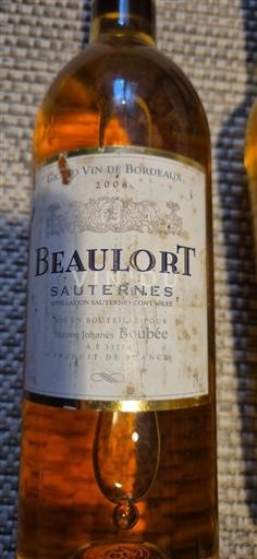 Bordeaux Sauternes Beaulort 2008