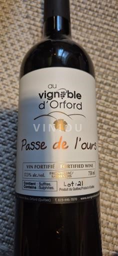 Québec Au Vignoble Orford Passe de l'ours 2022