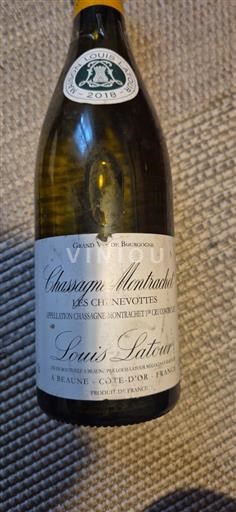 Vin Blanc sec Les Chenevottes Louis Latour 2018 France Bourgogne Premier Cru