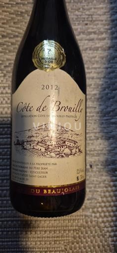 Beaujolais Côte-de-brouilly Domaine Père Jean 2012