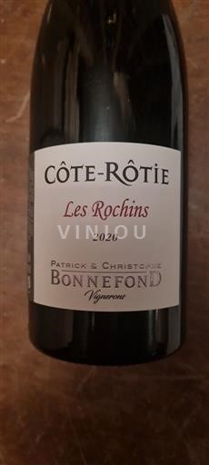 Vin Rouge sec Les Rochins Patrick & Christophe Bonnefond 2020 France Vallée du Rhône Côte-rôtie AOC