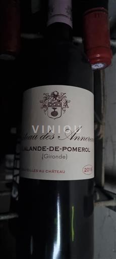 Bordeaux Lalande-de-pomerol Château Des Annereaux 2018