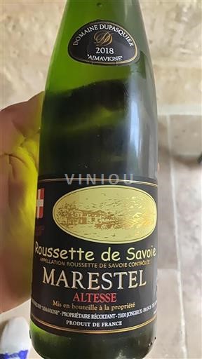 Savoie en Bugey Roussette de Savoie Domaine Dupasquier Aimavigne 2018