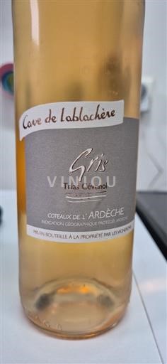 Alpes e regiões Ródano Coteaux de l'Ardèche Cave de Lablachère Gris Trias Cévenol 2015